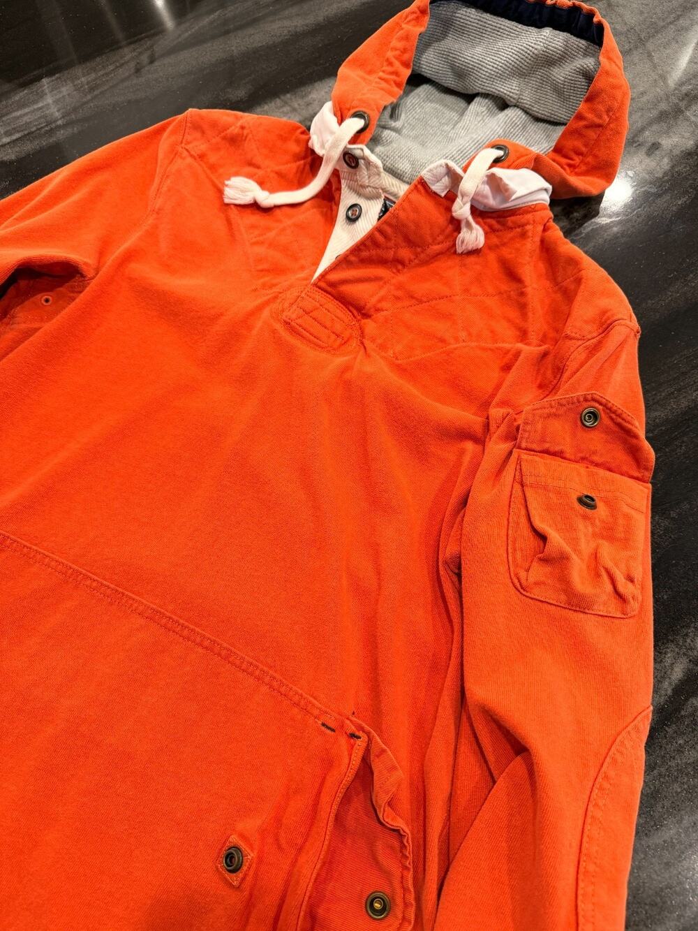 Vintage Polo Ralph Lauren Ski Togs Hoodie Mens M Orange Heavyweight Pullover